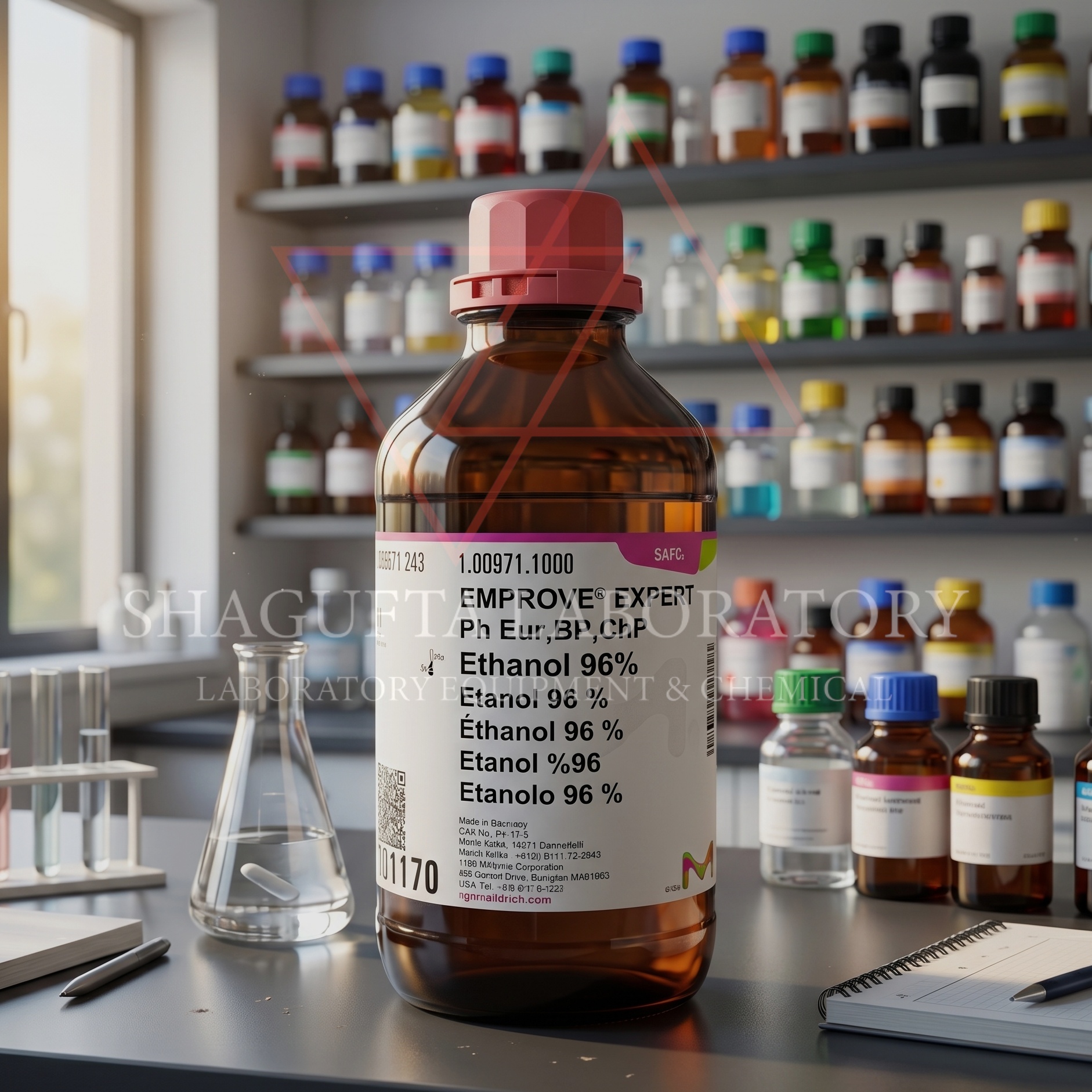 Ethanol 96% Merck EMPROVE® EXPERT merupakan etanol pharmaceutical grade berkualitas tinggi untuk kebutuhan laboratorium, quality control, penelitian, pendidikan, farmasi, dan aplikasi industri profesional. Memenuhi standar Ph Eur, BP, dan ChP dengan kualitas terpercaya.