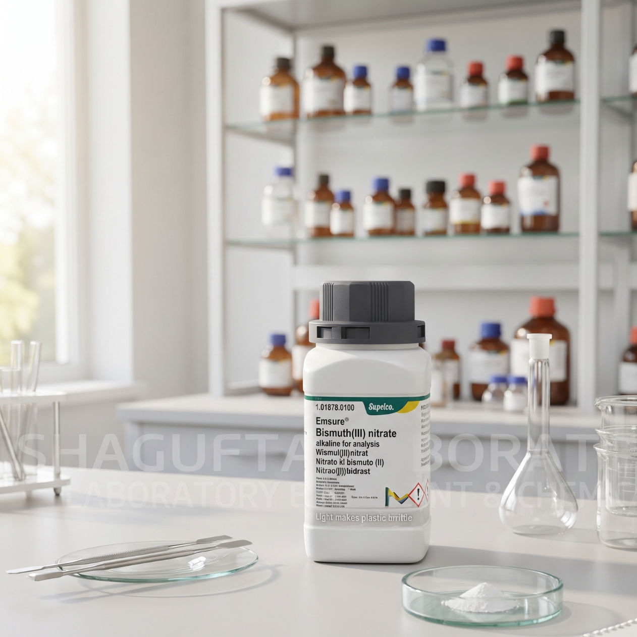 Bismuth(III) Nitrate Alkaline EMSURE® Reag. Ph Eur Merck 101878.0100 100g – Reagen Kimia Laboratorium