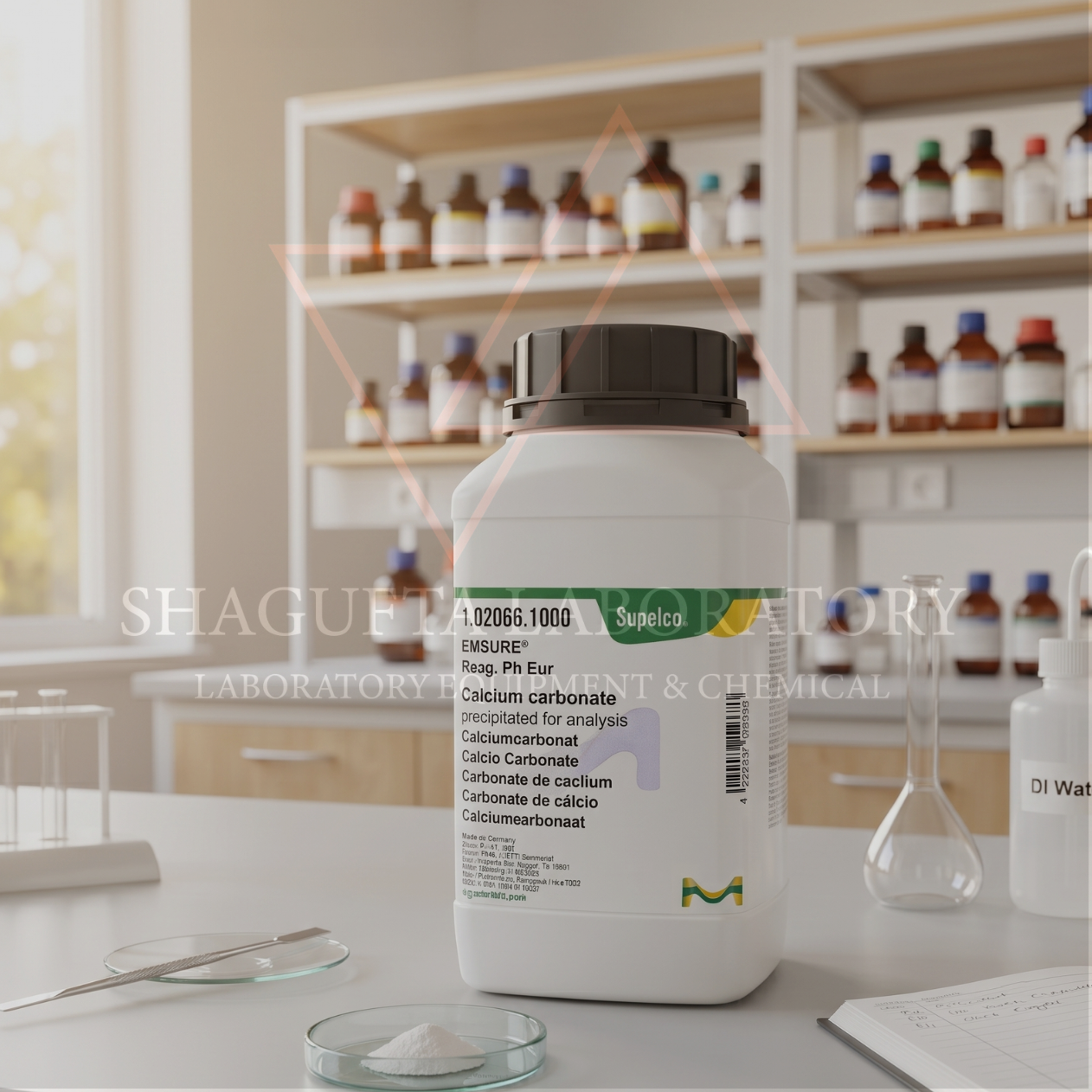 Calcium Carbonate Precipitated EMSURE® Reag. Ph Eur Merck 102066 .20GR – Reagen Kimia Analytical Grade (REPACK)