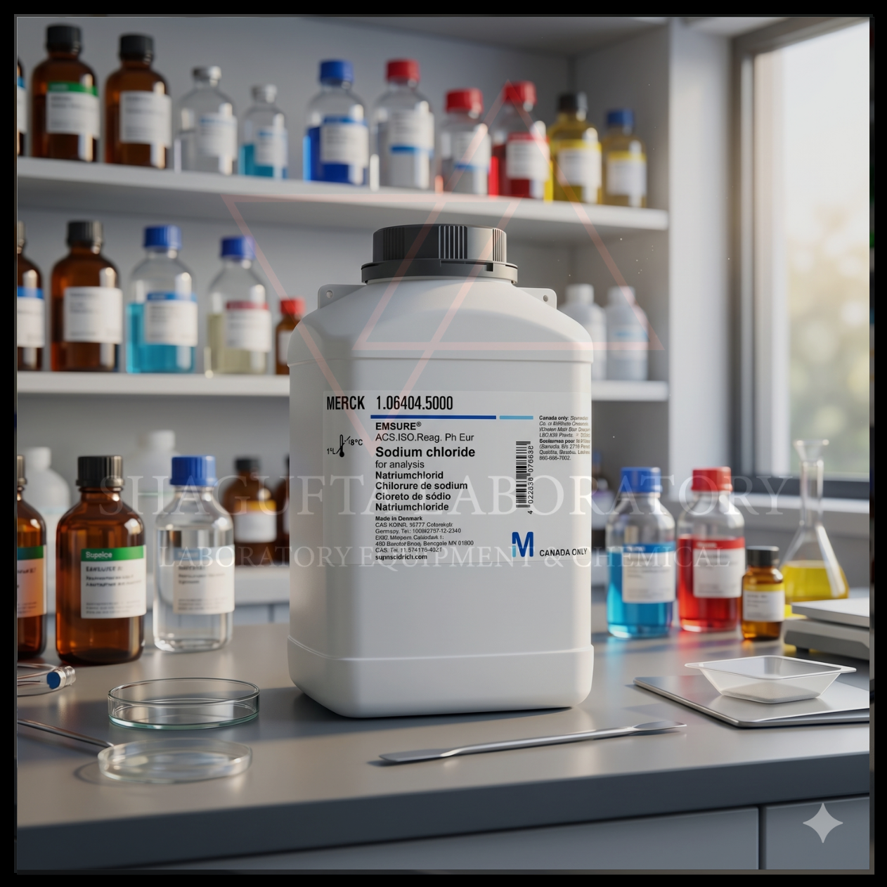 Sodium Chloride EMSURE® Supelco merupakan bahan kimia analytical grade berkualitas tinggi untuk kebutuhan laboratorium, quality control (QC), penelitian, pendidikan, farmasi, dan aplikasi industri profesional.