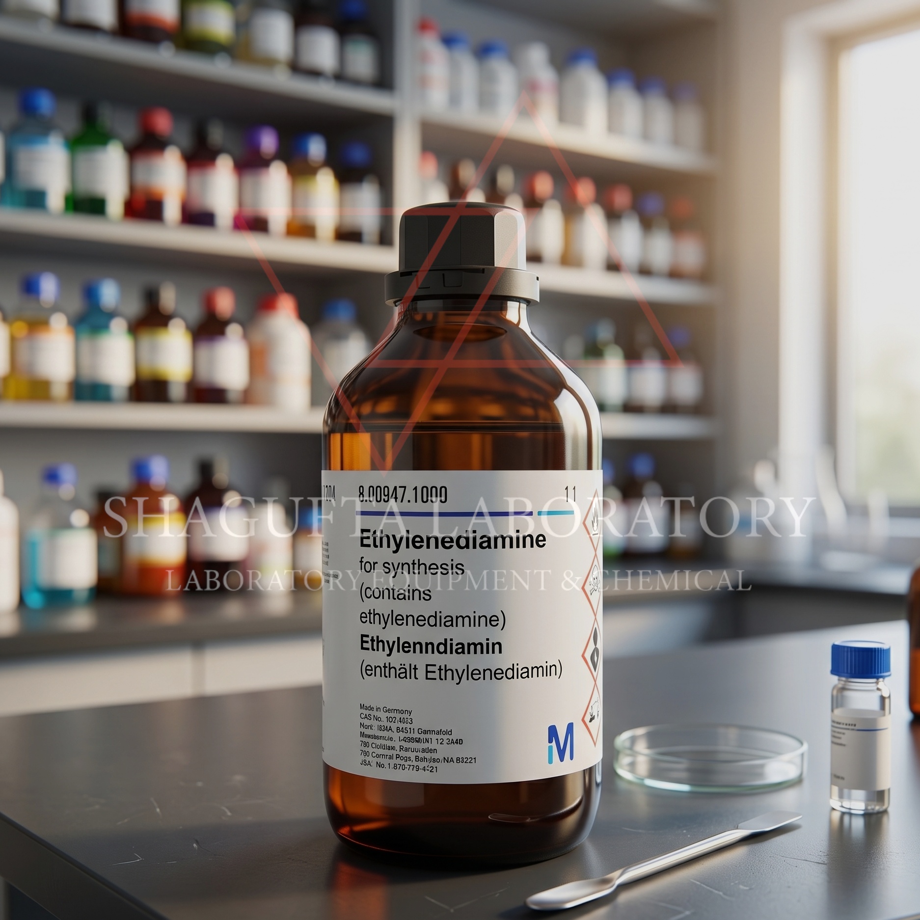 Ethylenediamine for synthesis Sigma Aldrich kode 800947 merupakan bahan kimia laboratorium berkualitas tinggi untuk kebutuhan sintesis organik, penelitian, katalisis, quality control, dan aplikasi industri. Cocok digunakan pada laboratorium pendidikan, farmasi, kimia, manufaktur, dan institusi penelitian profesional.