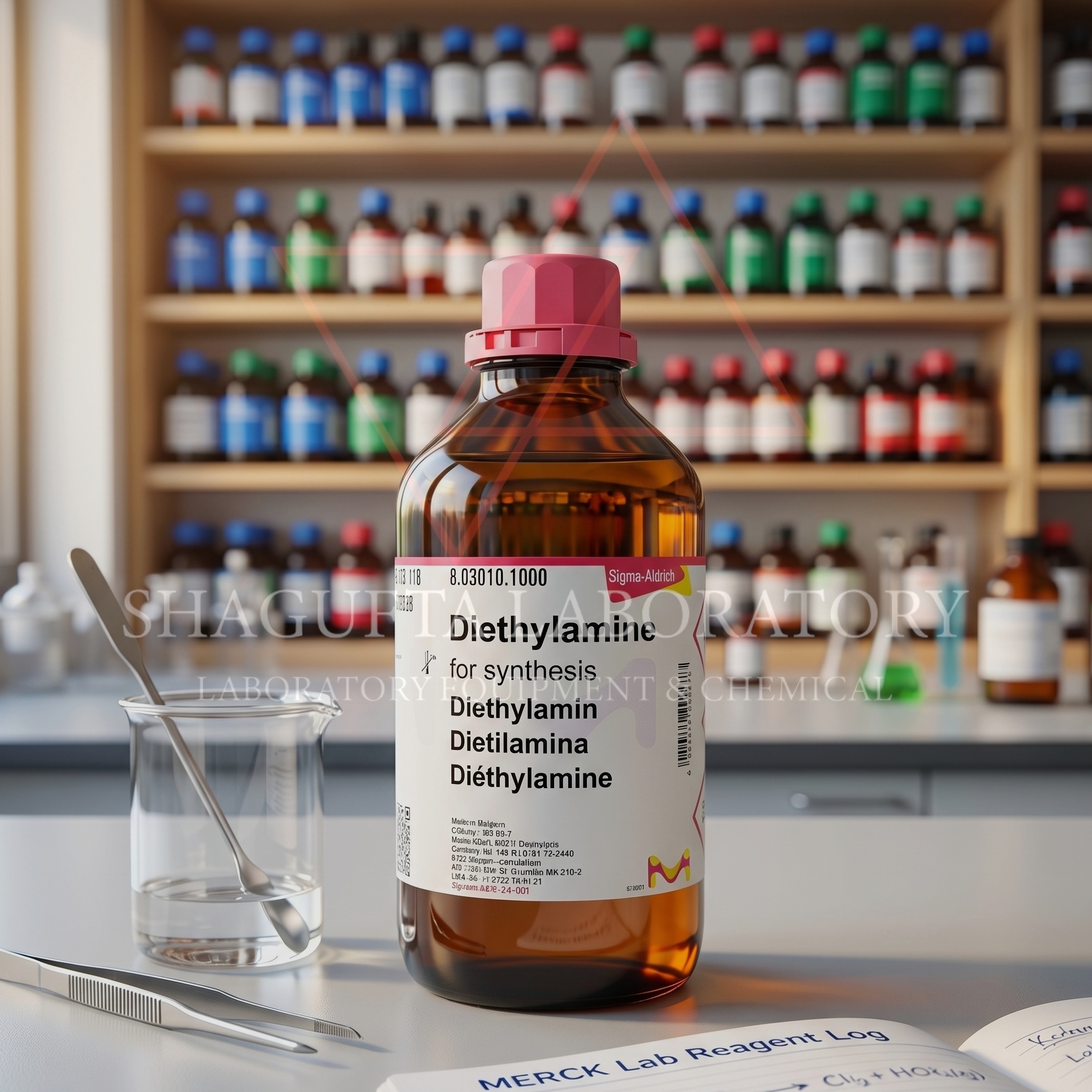 Diethylamine for synthesis Sigma Aldrich kode 803010 merupakan bahan kimia laboratorium berkualitas tinggi untuk kebutuhan sintesis organik, penelitian, quality control, dan aplikasi industri. Cocok digunakan pada laboratorium pendidikan, farmasi, kimia, dan institusi penelitian profesional.