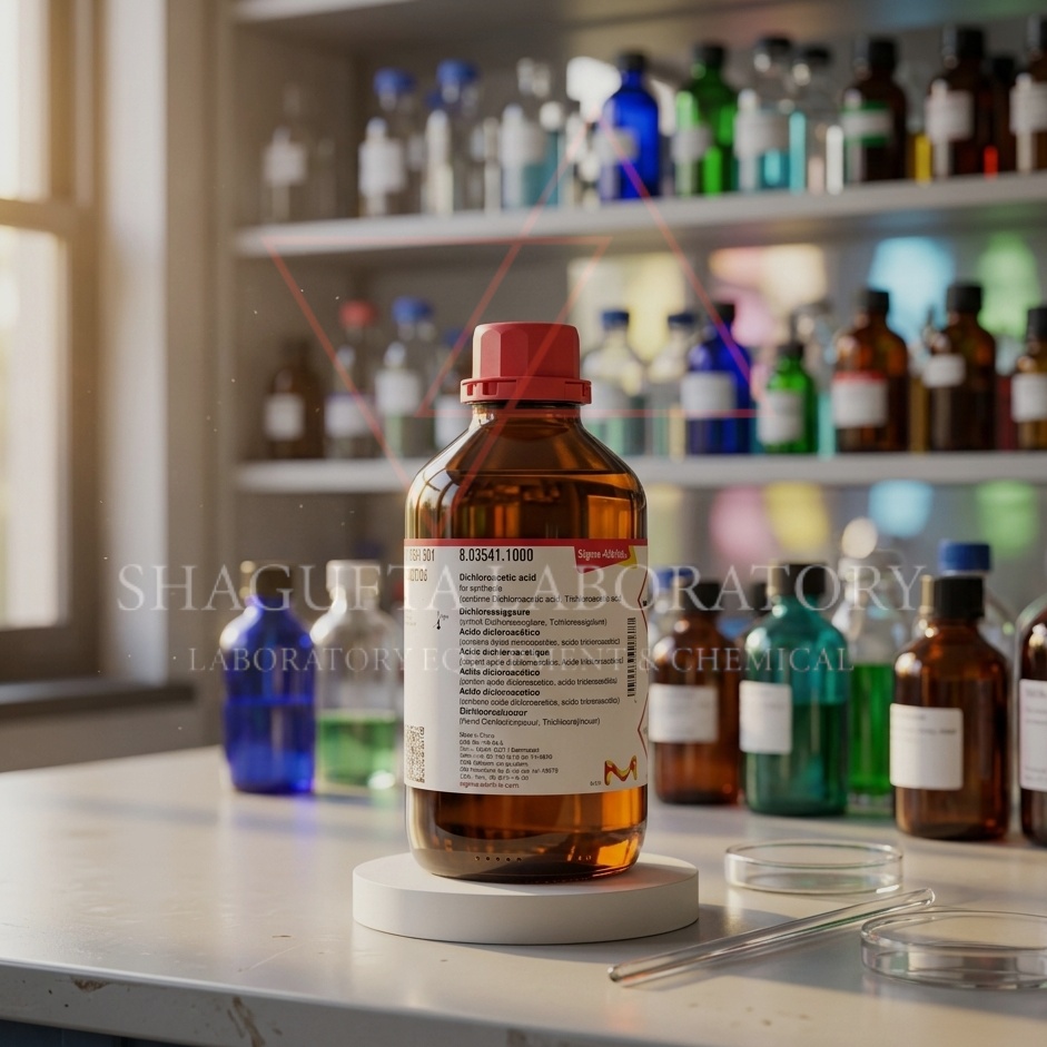 Dichloroacetic Acid (DCA) grade synthesis dengan kemurnian tinggi ≥98% untuk kebutuhan laboratorium, riset, quality control, sintesis kimia, dan aplikasi industri. Produk berkualitas dari Sigma-Aldrich dengan stabilitas tinggi dan spesifikasi terpercaya untuk penggunaan profesional laboratorium dan institusi penelitian.