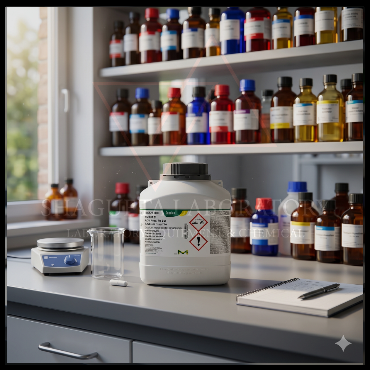 Sodium Disulfite EMSURE® Supelco atau Sodium Metabisulfite merupakan bahan kimia analytical grade berkualitas tinggi untuk kebutuhan laboratorium, analisis kimia, quality control (QC), pengolahan air, industri makanan, penelitian, dan aplikasi industri profesional.
