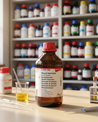 Benzyl Benzoate for Synthesis merupakan bahan kimia laboratory grade berkualitas tinggi untuk kebutuhan sintesis organik, formulasi, penelitian, quality control, dan aplikasi industri. Cocok digunakan pada laboratorium kimia, penelitian farmasi, pendidikan, kosmetik, dan industri manufaktur.