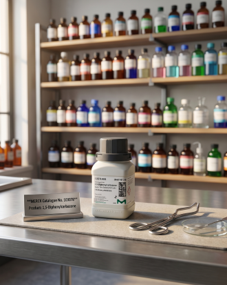 1,5-Diphenylcarbazone ACS Reag. Merck 1.03087 1g – Reagen Analitik Laboratorium Berkualitas Tinggi (REPACK)