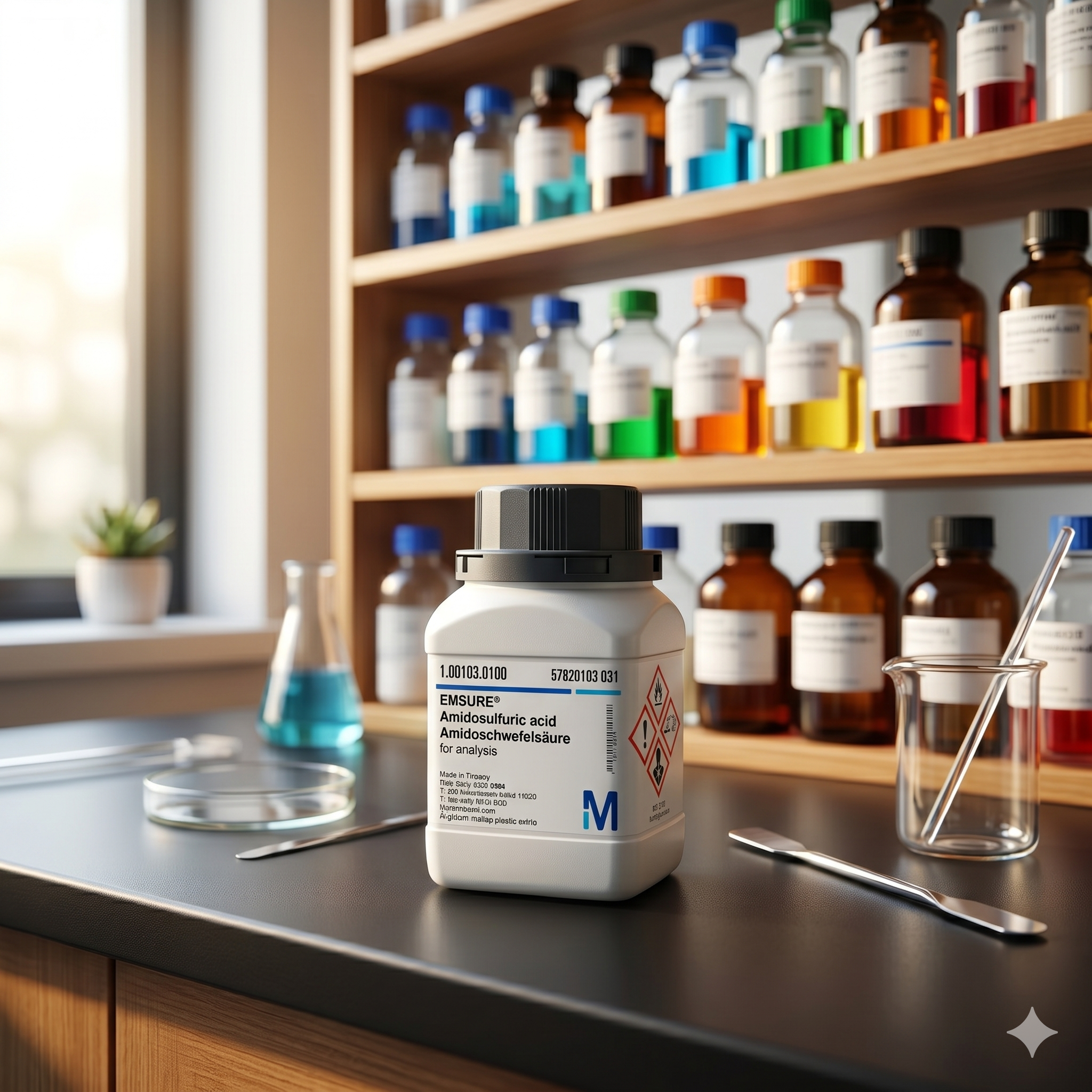 Amidosulfuric Acid EMSURE 1GR Merck 1.00103 Analytical Grade untuk Laboratorium & QC (REPACK)