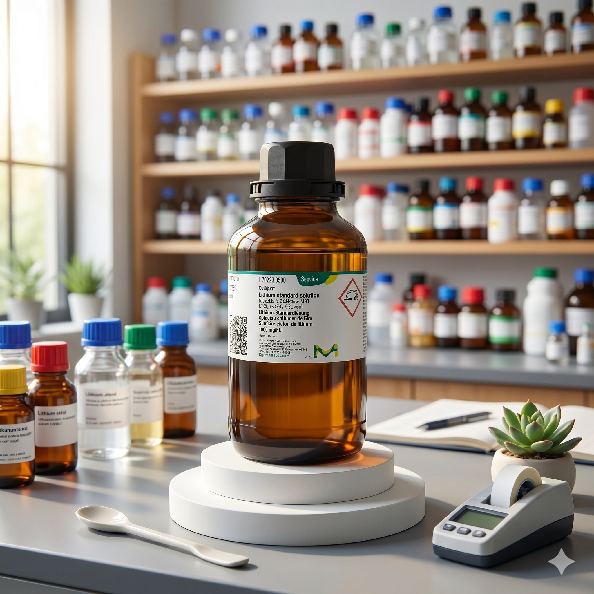 Lithium Standard Solution Certipur Supelco 1.70223 merupakan larutan standar lithium berkualitas tinggi yang traceable ke NIST untuk kebutuhan kalibrasi instrumen, validasi metode, quality control, dan analisis laboratorium profesional.