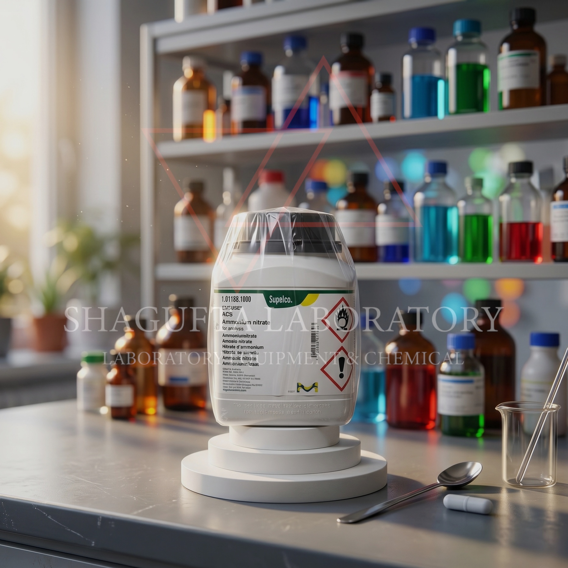 Ammonium Nitrate EMSURE ACS Supelco Merck 101188 merupakan bahan kimia laboratorium berkualitas tinggi untuk kebutuhan analisis, quality control, penelitian, pendidikan, dan aplikasi industri. Memiliki standar EMSURE ACS dengan kemurnian tinggi untuk hasil pengujian laboratorium yang akurat dan konsisten.