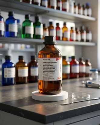 Isopropyl Myristate (IPM) for Synthesis merupakan bahan kimia laboratory grade berkualitas tinggi yang digunakan untuk formulasi, sintesis, penelitian, quality control, dan aplikasi industri. Cocok digunakan pada laboratorium kimia, kosmetik, farmasi, pendidikan, dan pengembangan produk.