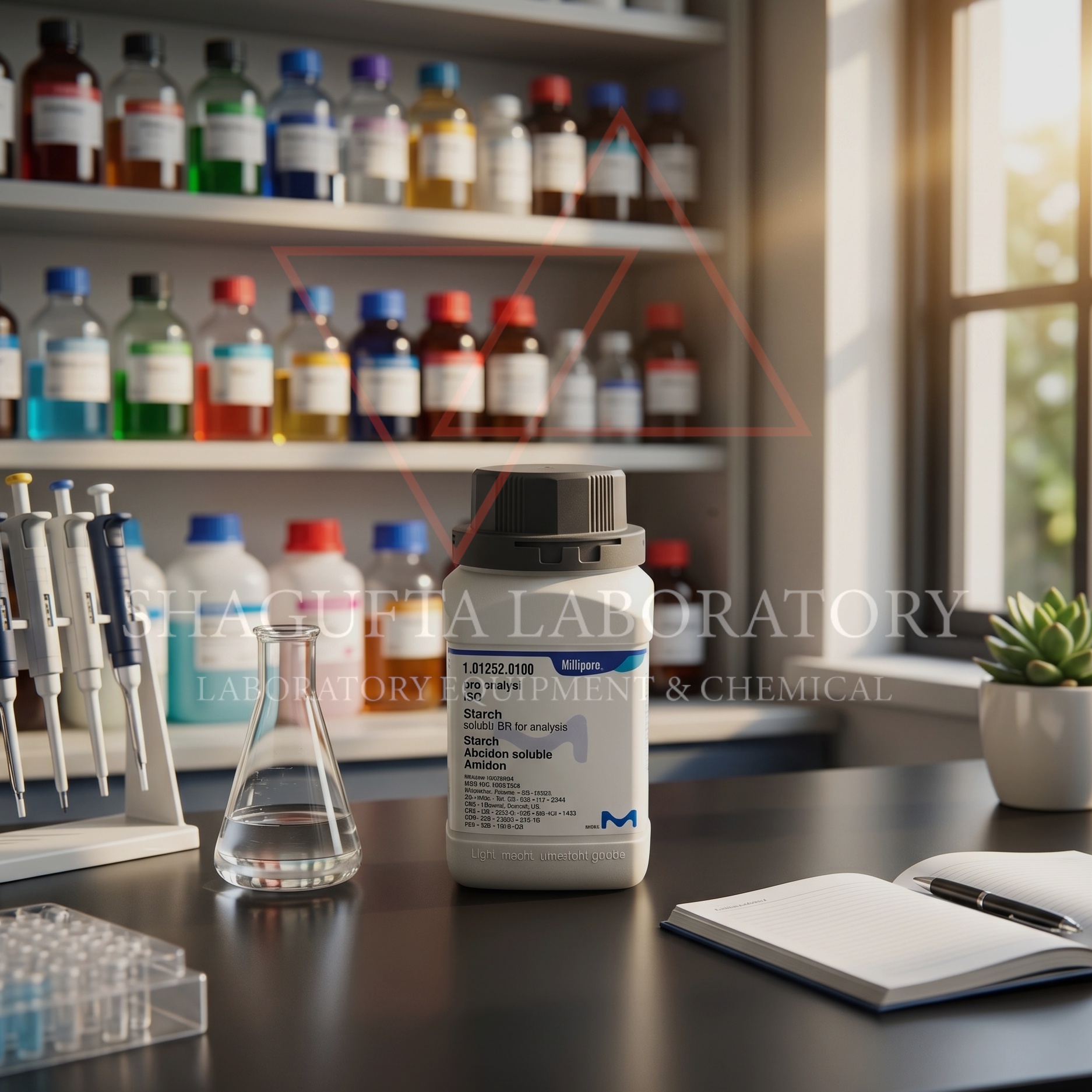 Starch Soluble GR for Analysis ISO EMSURE® Merck Millipore merupakan pati larut berkualitas analytical grade yang digunakan sebagai indikator laboratorium, media analisis kimia, penelitian, pendidikan, serta aplikasi quality control. Cocok untuk titrasi iodometri, preparasi media, dan kebutuhan laboratorium industri maupun institusi pendidikan.