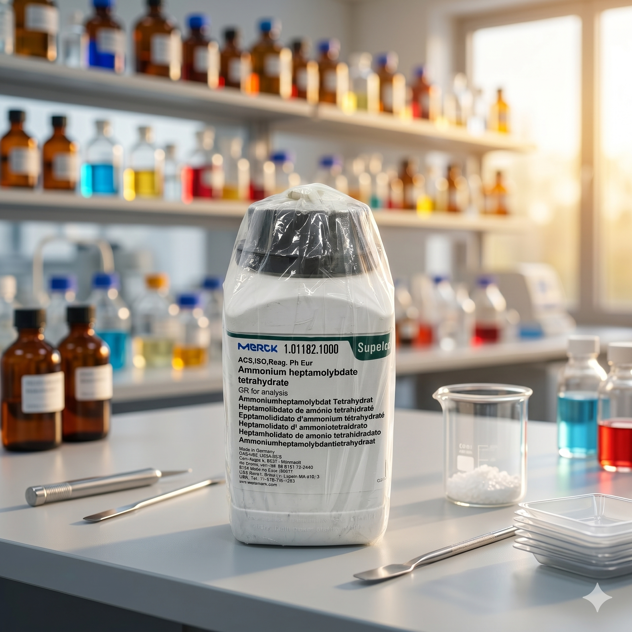 Ammonium Heptamolybdate Tetrahydrate GR for Analysis ACS ISO Reag Ph Eur Supelco Merck 101182 1GR (REPACK)