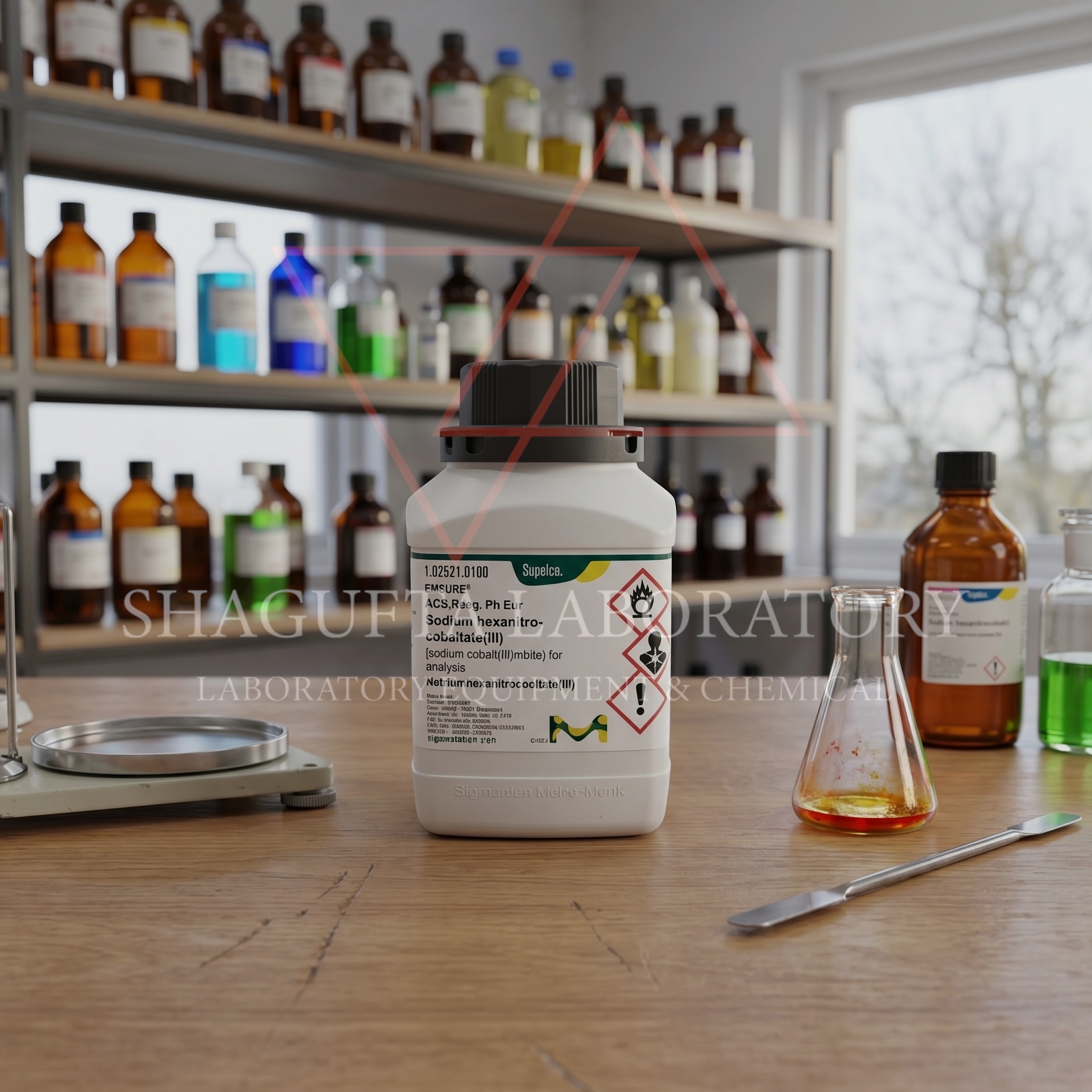 Sodium Hexanitrocobaltate(III) EMSURE® dari Supelco Merck dengan standar ACS, Reag. Ph Eur untuk kebutuhan analisis laboratorium, penelitian, quality control, dan aplikasi industri. Reagen berkualitas tinggi dengan kemurnian optimal untuk hasil analisis yang akurat dan konsisten.
