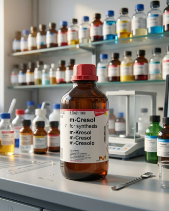 m-Cresol for Synthesis merupakan bahan kimia laboratory grade berkualitas tinggi yang digunakan untuk sintesis organik, penelitian laboratorium, quality control, intermediate kimia, dan aplikasi industri. Cocok digunakan pada laboratorium penelitian, pendidikan, QC industri, dan pengembangan formulasi kimia.