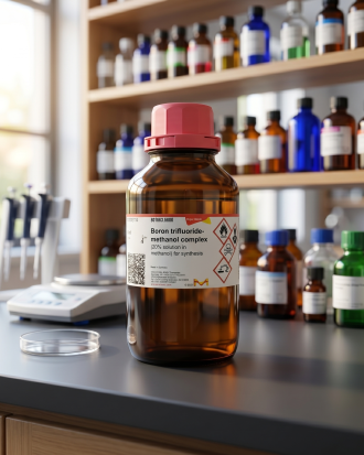 Boron Trifluoride-Methanol Complex Sigma Aldrich kode 801663 merupakan reagen laboratorium berkualitas tinggi untuk kebutuhan sintesis organik, penelitian, katalisis, dan aplikasi kimia industri. Cocok digunakan pada laboratorium riset, QC, pendidikan, farmasi, dan institusi penelitian profesional.