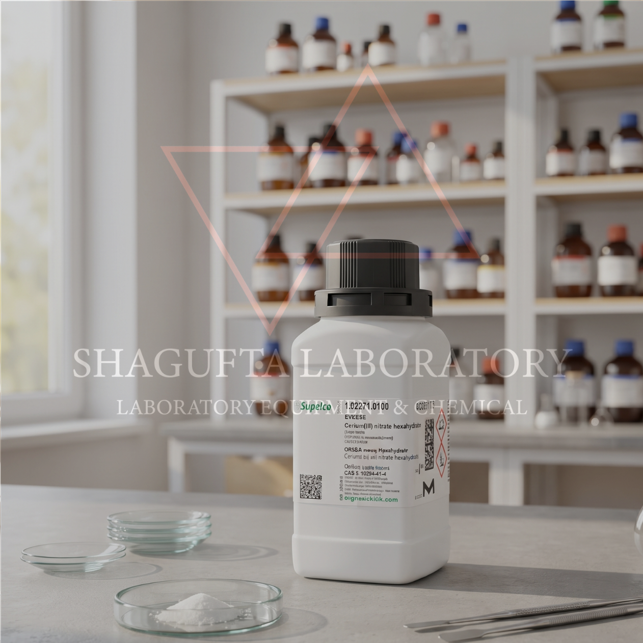 Cerium(III) Nitrate Hexahydrate 5GR 102271 – Cerium Nitrat Heksahidrat / Cerous Nitrate Hexahydrate / Ce(NO₃)₃·6H₂O | SHAGUFTA LABORATORY (REPACK)