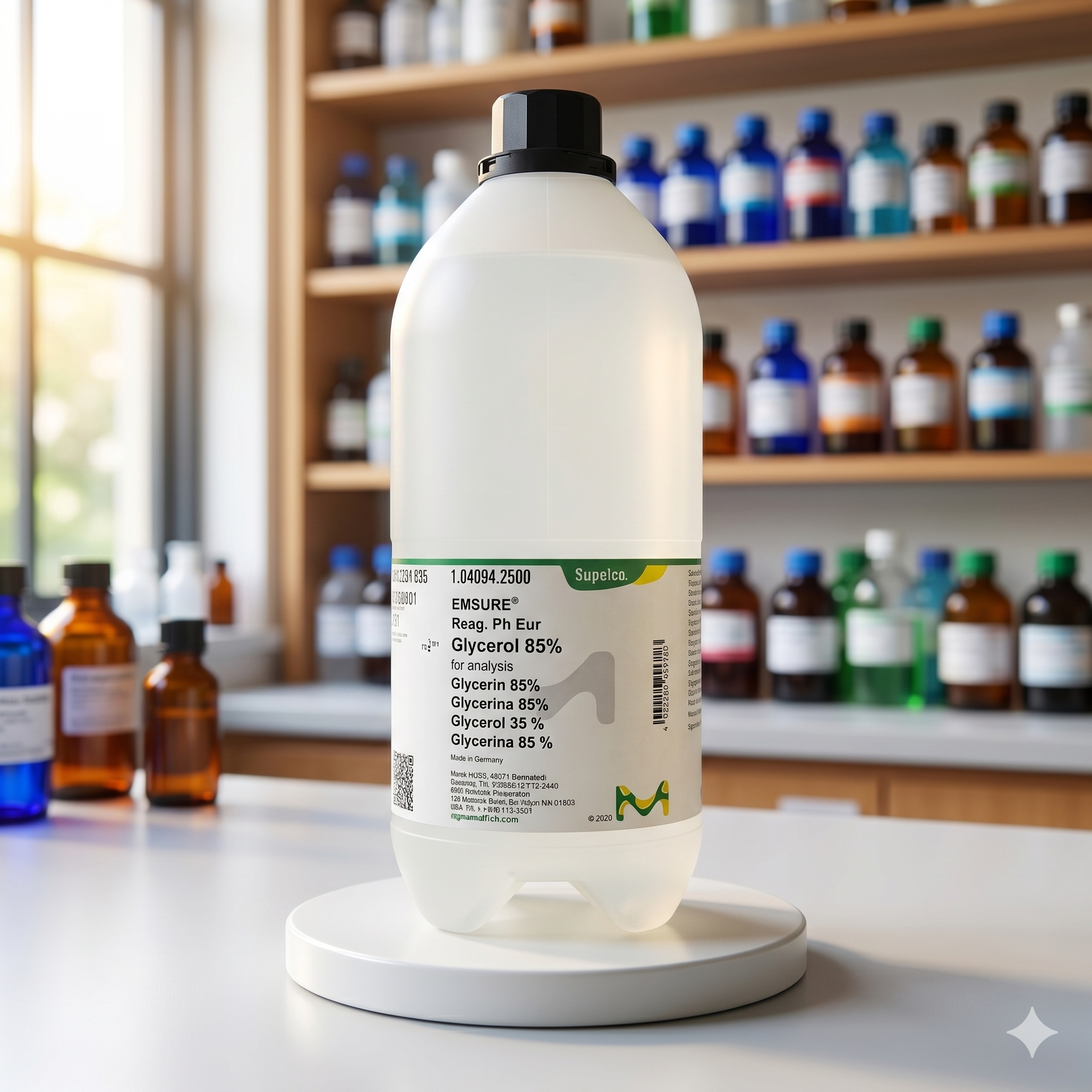 Glycerol 85% EMSURE® Reag. Ph Eur 100ML Merck 104094 – Glycerin 85% untuk Analisis Laboratorium (REPACK)
