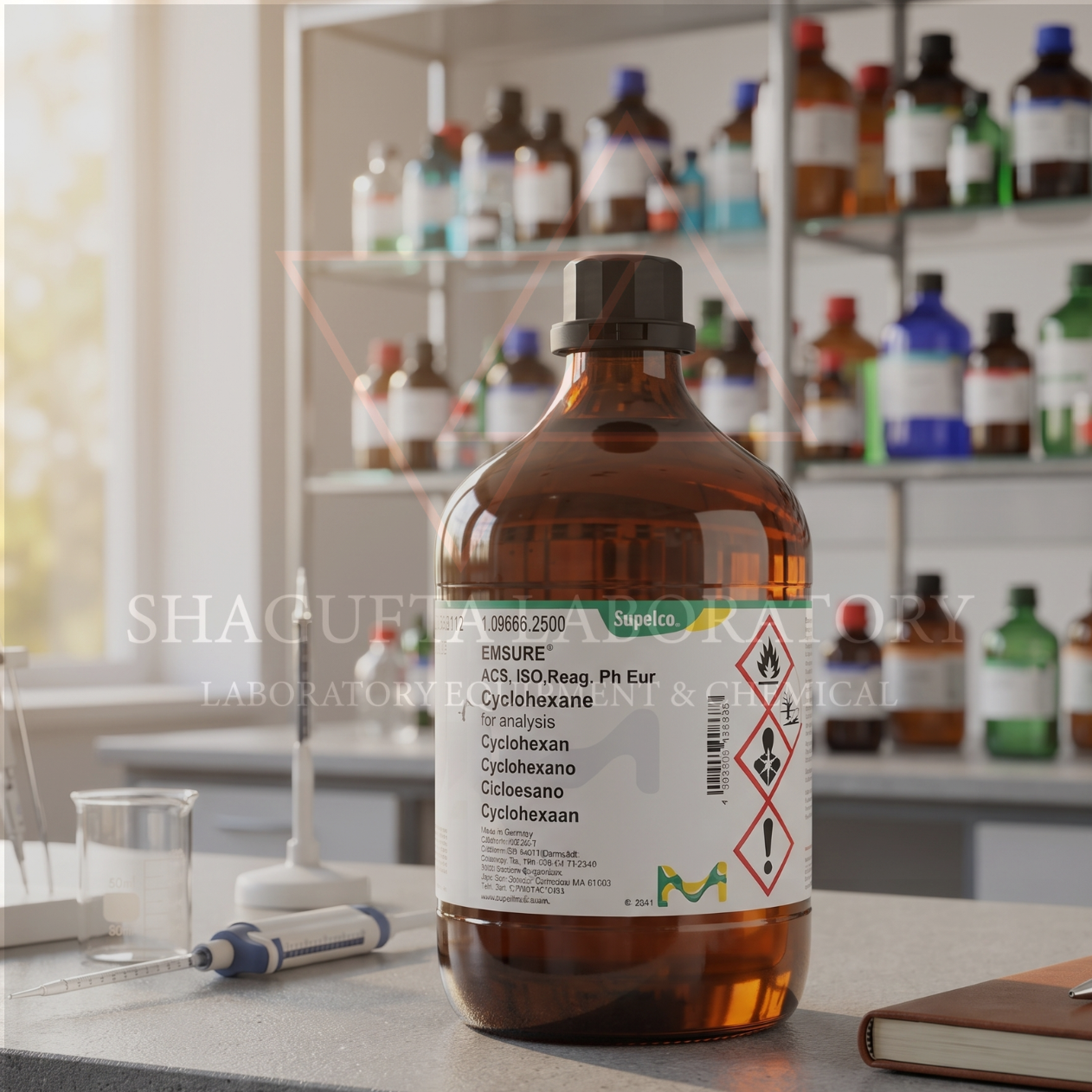EMSURE Cyclohexane 109666.2500 Merck ACS ISO Reag. Ph Eur – Cyclohexane for Analysis 2,5L Reagent Grade