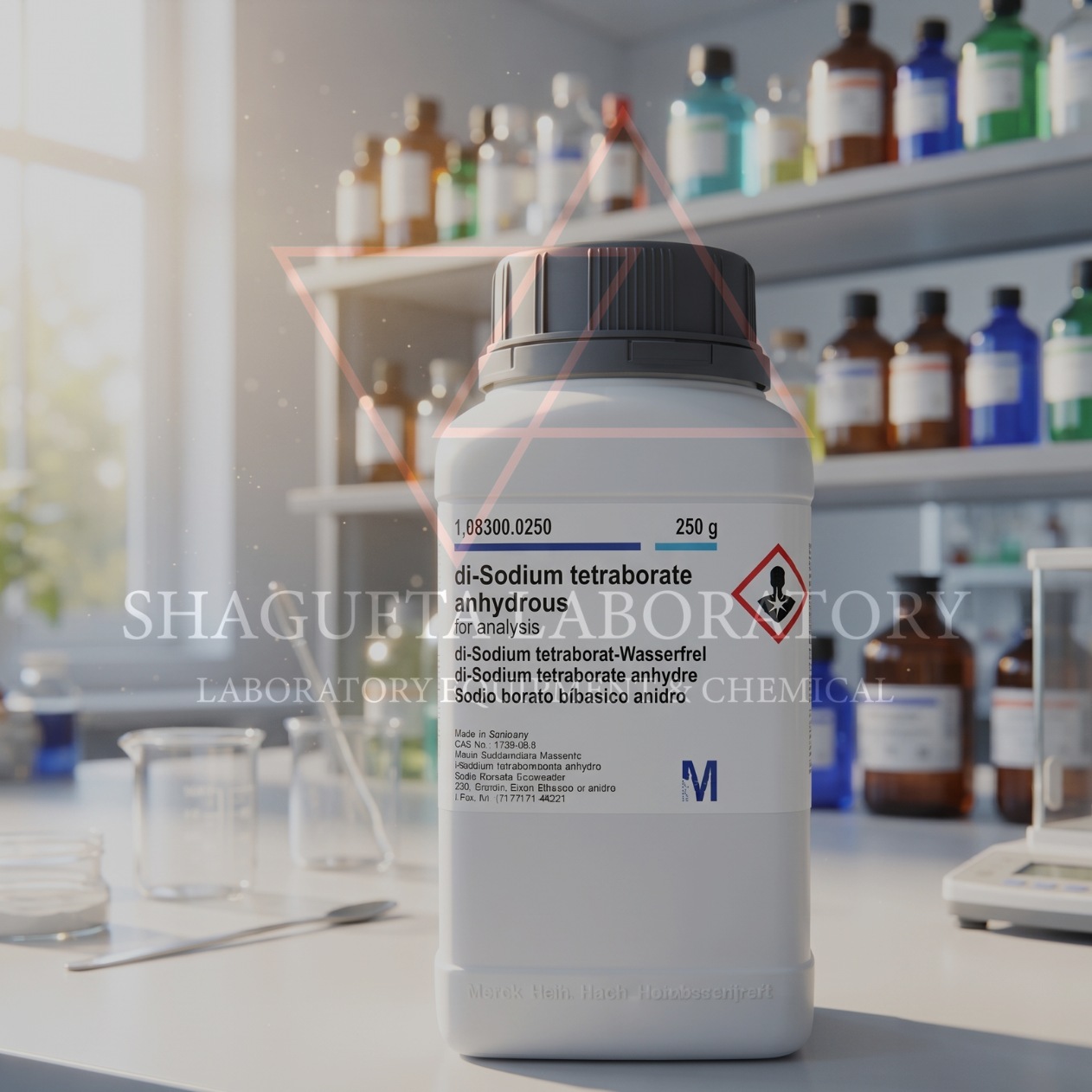 Merck Di-Sodium Tetraborate Anhydrous 106306 for Analysis 10GR– Dinatrium Tetraborat Anhidrat | Sodium Tetraborate Anhydrous | Boraks Anhidrat | Na₂B₄O₇ (REPACK)