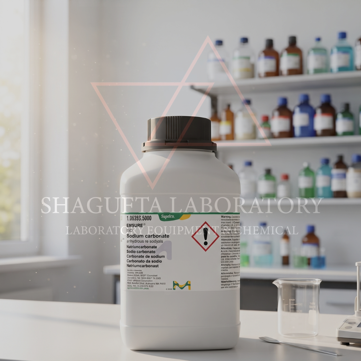 Merck EMSURE® 106392 Grade for Analysis – Sodium Carbonate 5KG / Natrium Karbonat / Sodium Carbonate Anhydrous / Soda Ash / Na₂CO₃