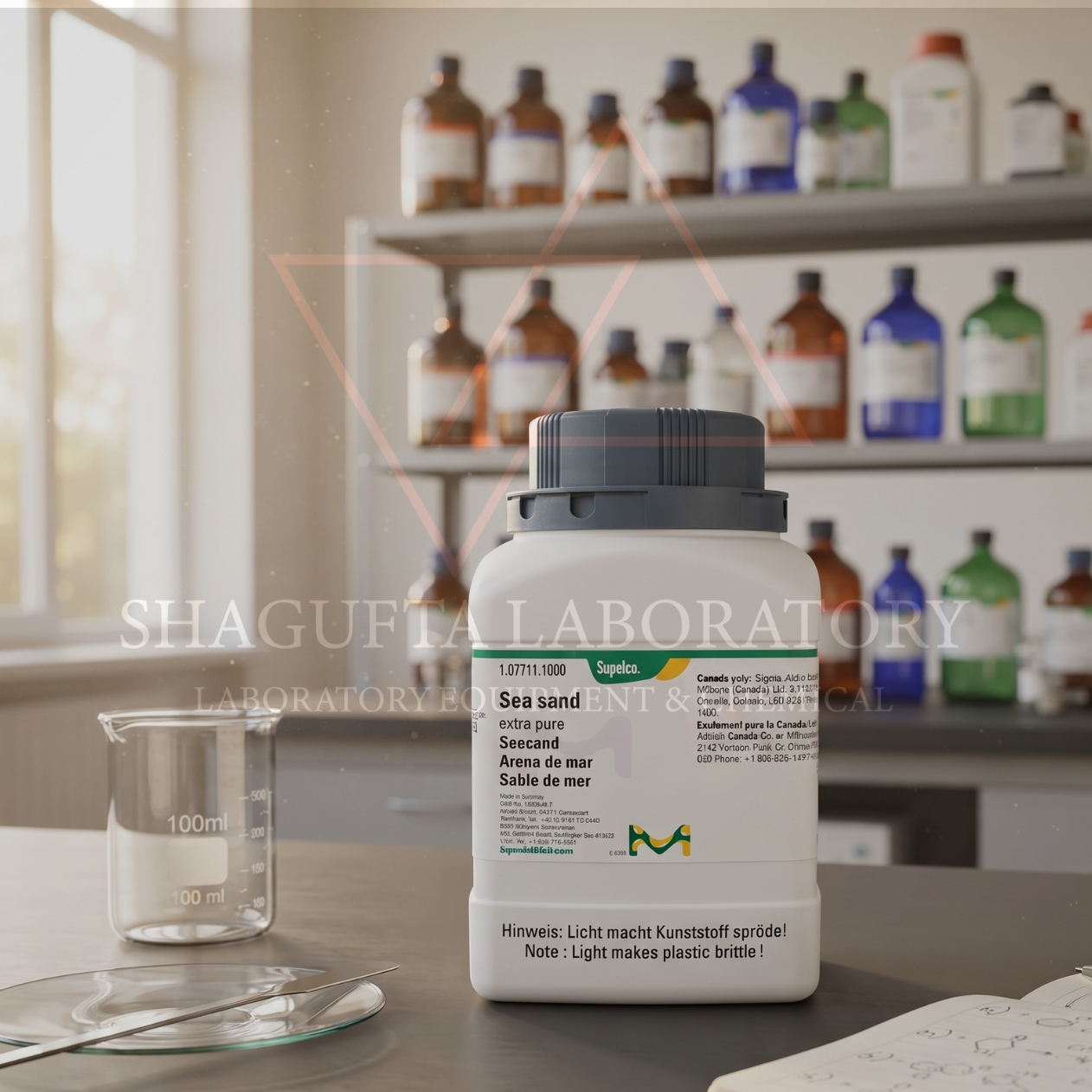 Merck Extra Pure 107711 – Sea Sand 1kg | Silica Sand | Sea Sand Extra Pure | SiO₂ | Laboratory Filtration & Extraction