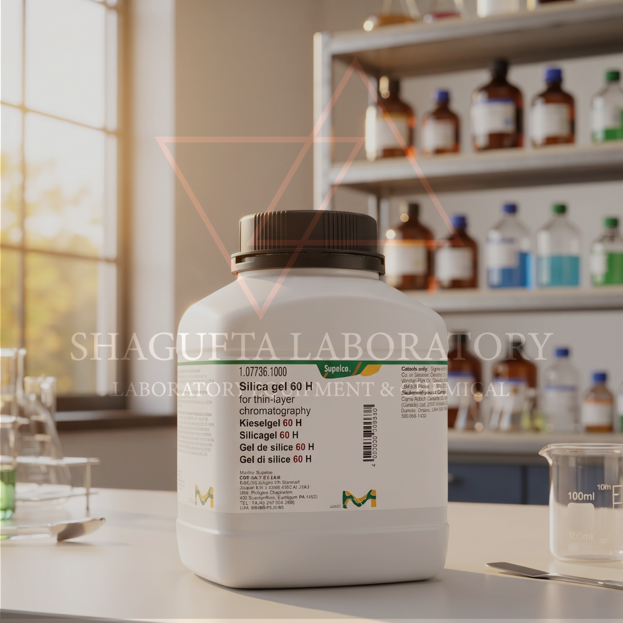 Merck Silica Gel 60 H 107736 1kg – Silika Gel 60 H untuk Thin Layer Chromatography (TLC) / Silica Gel TLC Tanpa Binder / Adsorben Kromatografi