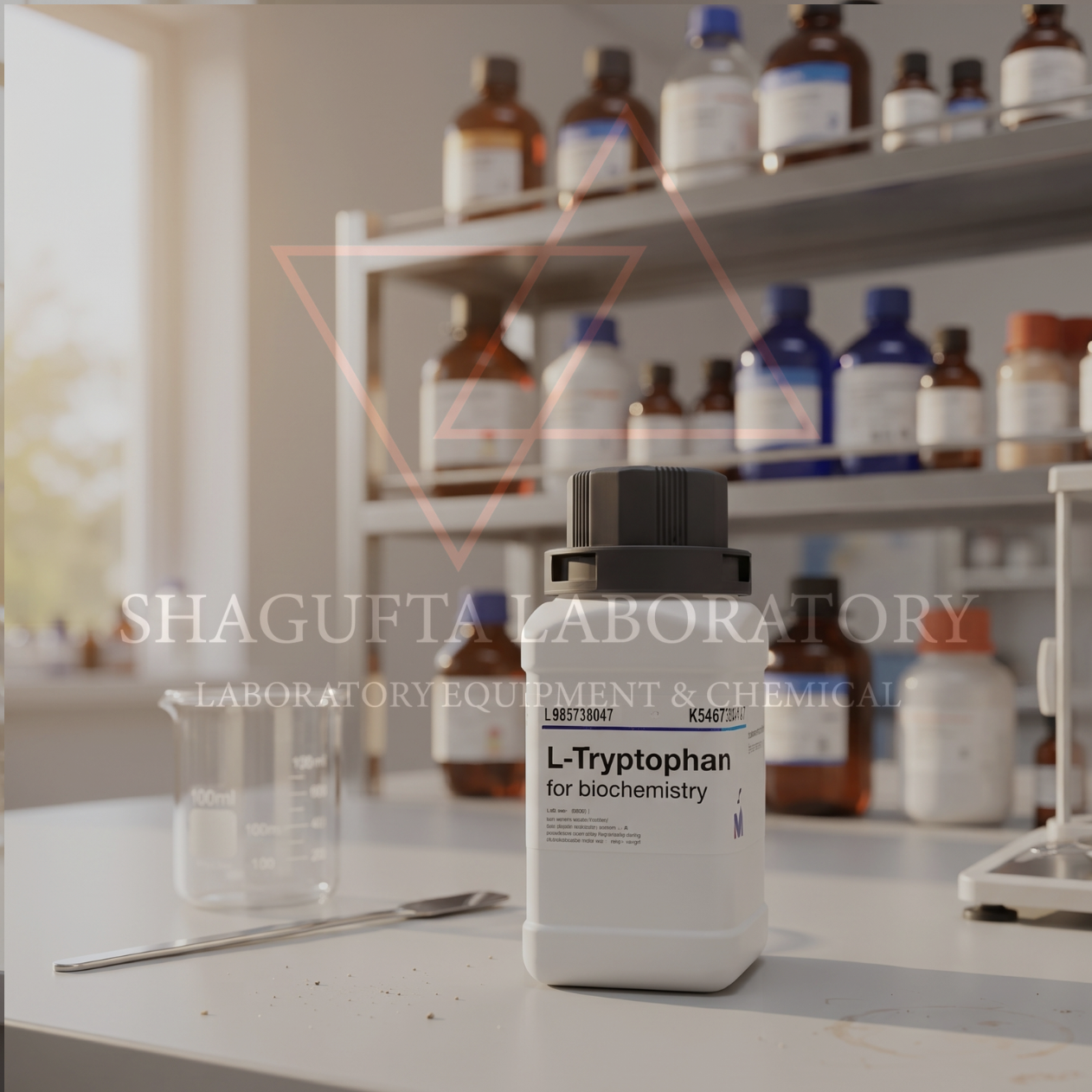 SHAGUFTA LABORATORY Biochemistry Grade 108374 – L-Tryptophan / L-Triptofan / Trp 10 g Reag. Ph. Eur.